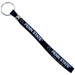 navy shoelace wristlet with repeating Penn State and Athletic Logo